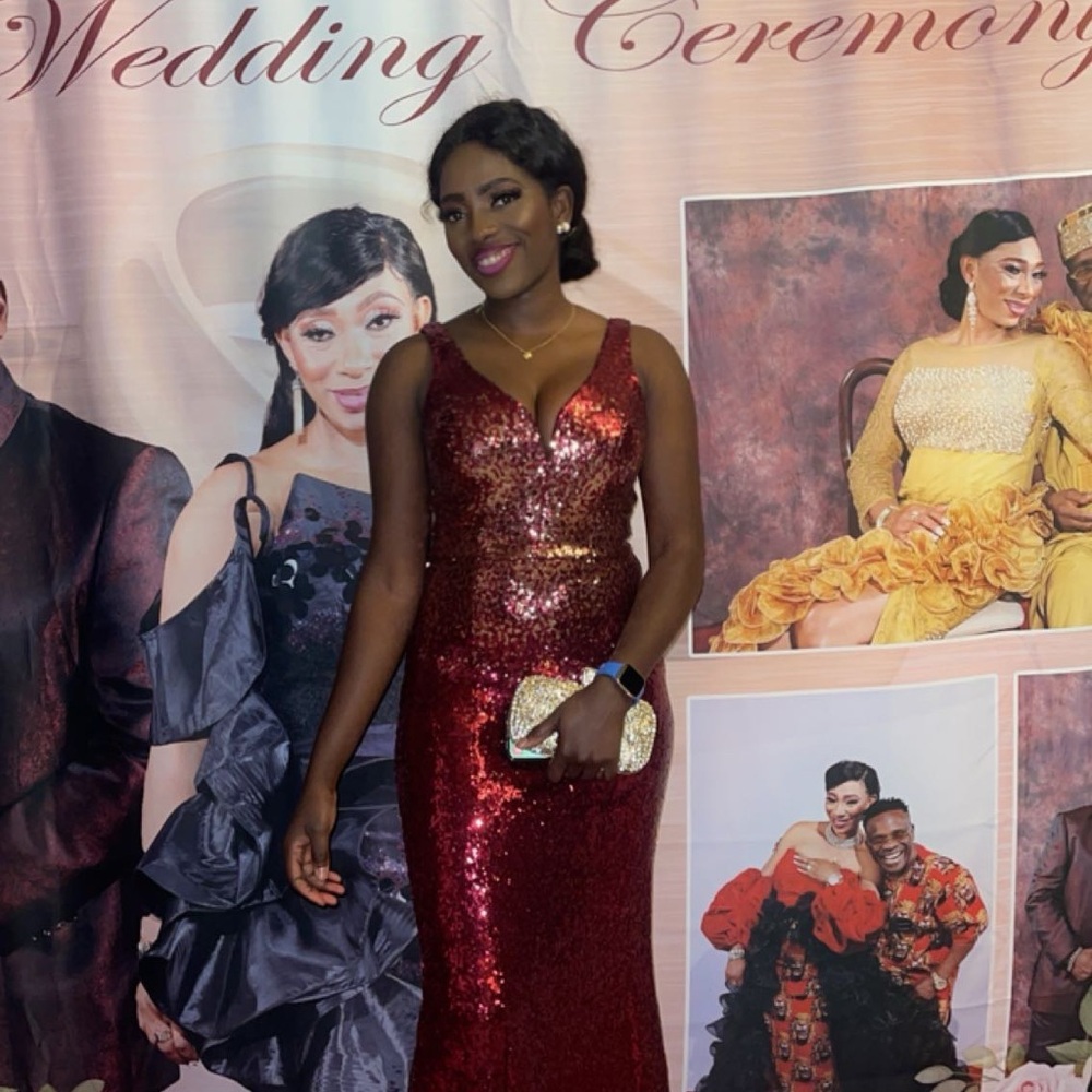 Crystal Doll Red Sequin Prom Dress